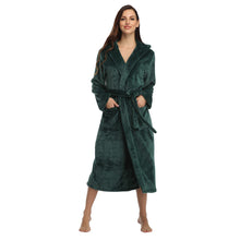 Load image into Gallery viewer, Emerald Green  Soft &amp; Plush Long Sleeve Hooded Robe
