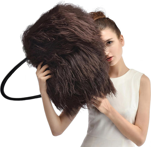 Mongolian Brown Luxury Wool Fur Handbag