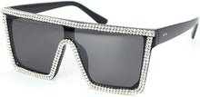 Load image into Gallery viewer, Rhinestone Studded Flat Top Sunglasses