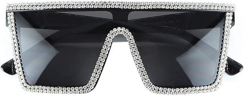 Rhinestone Studded Flat Top Sunglasses