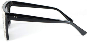 Rhinestone Studded Flat Top Sunglasses
