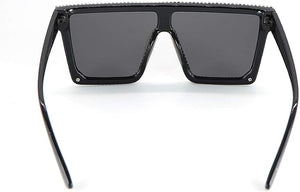 Rhinestone Studded Flat Top Sunglasses