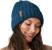 Load image into Gallery viewer, Chunky Knit Khaki Winter Beanie Hat