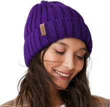 Load image into Gallery viewer, Chunky Knit Khaki Winter Beanie Hat