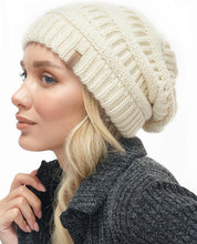 Load image into Gallery viewer, Women&#39;s Winter Soft Knit Brown Slouchy Beanie Hat