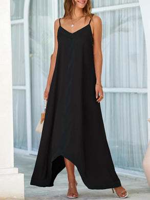 French Riveria Black Sleeveless Flowing Maxi Dress