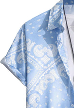 Load image into Gallery viewer, Men&#39;s Blue Paisley Print Short Shirt &amp; Shorts Set