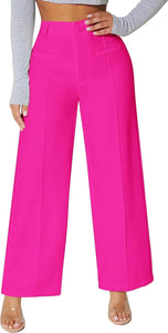 Cute Pink Seam Front High Waist Pants