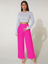 Load image into Gallery viewer, Cute Pink Seam Front High Waist Pants