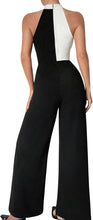 Load image into Gallery viewer, Black &amp; White Asymmetical Halter Jumpsuit