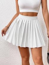 Load image into Gallery viewer, High Waist Faux Leather Pink Pleated Mini Skirt