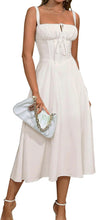 Load image into Gallery viewer, Katelyn Ruched White Sleeveless Midi Dress
