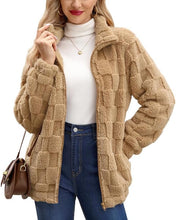 Load image into Gallery viewer, Mocha Brown Long Sleeve Full Zip Soft Warm Fleece Jacket