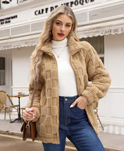 Load image into Gallery viewer, Mocha Brown Long Sleeve Full Zip Soft Warm Fleece Jacket