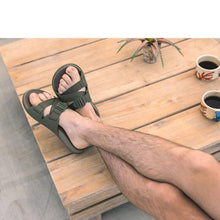 Load image into Gallery viewer, Olive Green Men&#39;s Summer Strap Open Toe Sandals