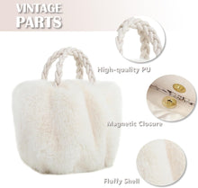 Load image into Gallery viewer, Luxuriously Soft Braided Handle Faux Fur White Handbag