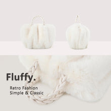 Load image into Gallery viewer, Luxuriously Soft Braided Handle Faux Fur White Handbag