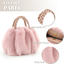 Load image into Gallery viewer, Luxuriously Soft Braided Handle Faux Fur Brown Handbag