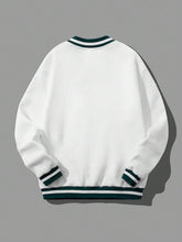 Load image into Gallery viewer, Men&#39;s White Los Angeles V Neck Long Sleeve Pullover Sweatshirt
