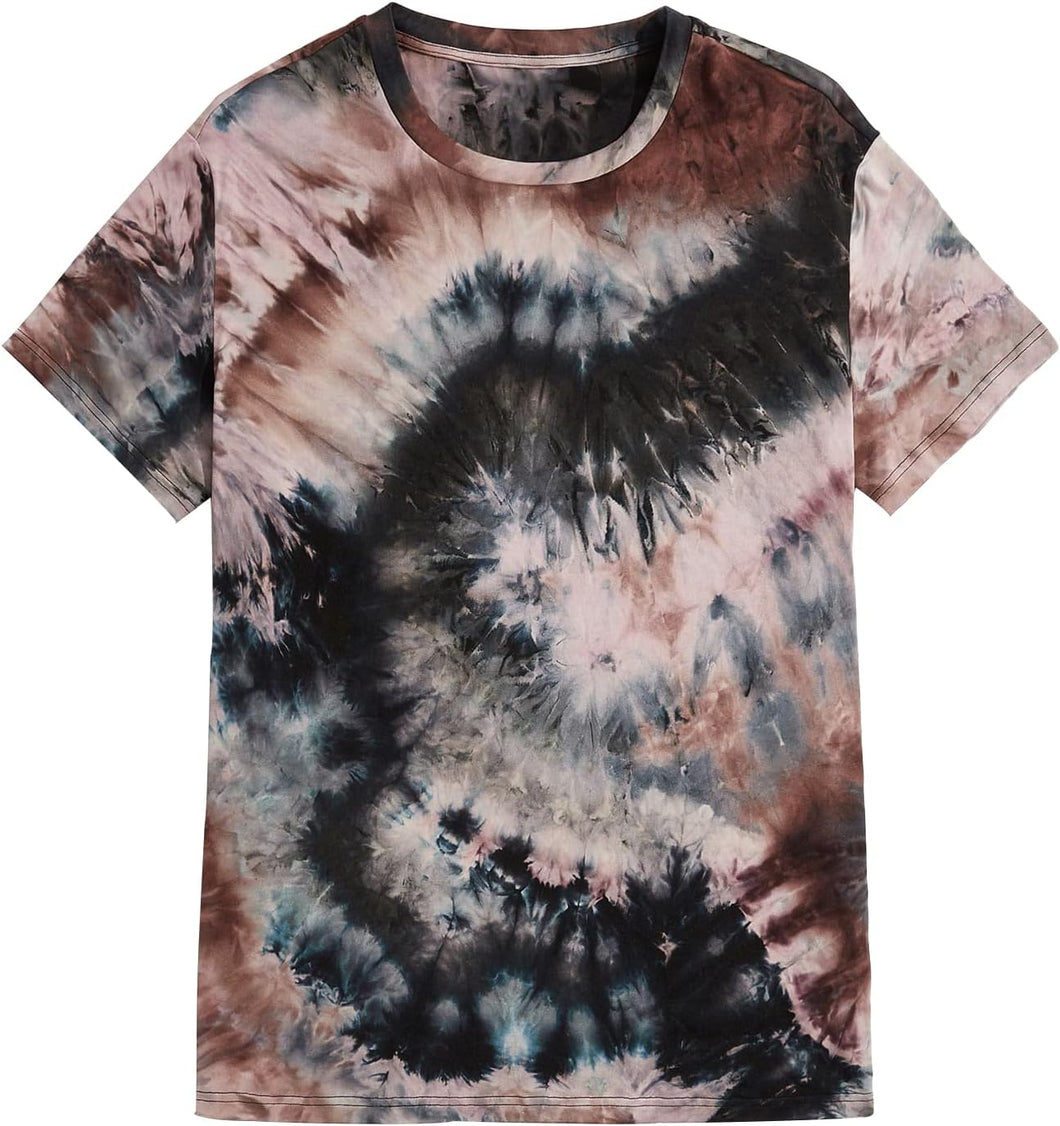 Men's Tie Dye Multi Color Crew Neck Short Sleeve Shirt