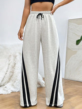 Load image into Gallery viewer, Grey Racer Striped High Waist Flare Sweatpants