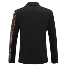 Load image into Gallery viewer, Geometric  Brown Men&#39;s Stylish Sequin Long Sleeve Dress Blazer
