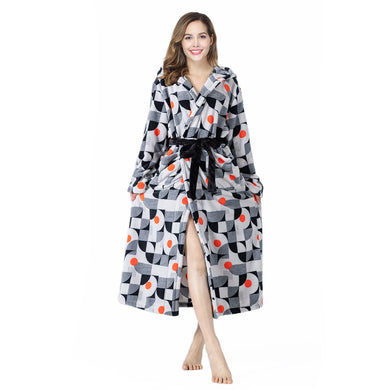 Geometry Soft & Plush Long Sleeve Hooded Robe