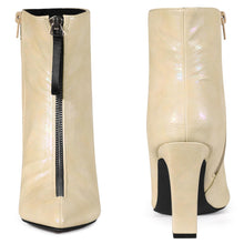 Load image into Gallery viewer, Gold Holographic Metallic Chunky Heel Boots