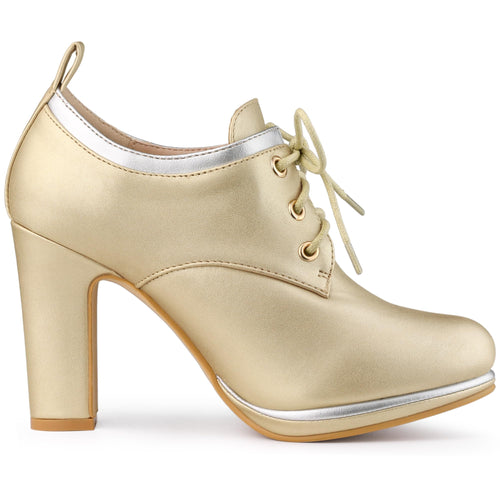 Gold Retro Platform Booty Heels