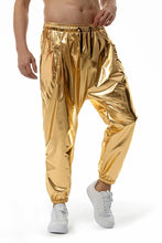 Load image into Gallery viewer, Men&#39;s Gold Metallic Disco Drawstring Pants