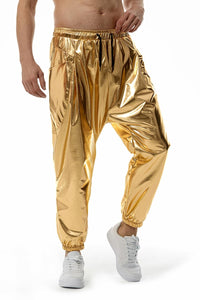 Men's Gold Metallic Disco Drawstring Pants