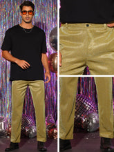 Load image into Gallery viewer, Golden Men&#39;s Metallic Glitter Dress Pants