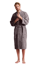 Load image into Gallery viewer, Gray Men&#39;s Turkish Long Sleeve Belted Robe
