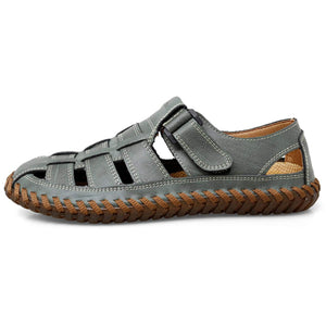 Green Men's Breathable Leather Outdoor Summer Sandals