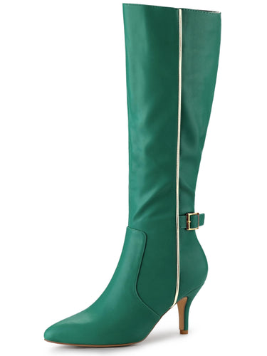 Green Destiny Black Zipper Knee High Boots