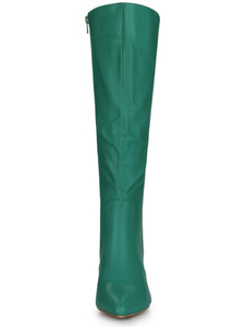 Green Destiny Black Zipper Knee High Boots