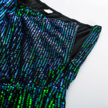 Load image into Gallery viewer, Hunter Green One Shoulder Sequin Shorts Romper