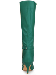 Green Destiny Black Zipper Knee High Boots