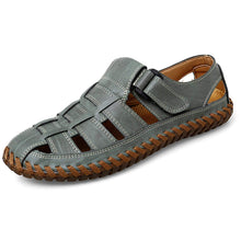 Load image into Gallery viewer, Green Men&#39;s Breathable Leather Outdoor Summer Sandals