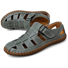 Load image into Gallery viewer, Green Men&#39;s Breathable Leather Outdoor Summer Sandals