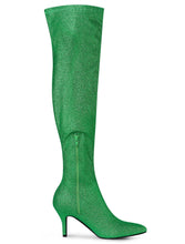 Load image into Gallery viewer, Green Stylish Glitter Over The Knee Boots