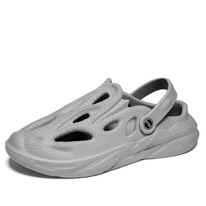 Grey Men's Closed Toe Beach Slide Sandals