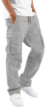 Load image into Gallery viewer, Grey Men&#39;s Cargo Pocket Casual Pants