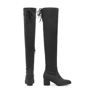 Grey Laurence Style For Fall Stretch Over The Knee Boots