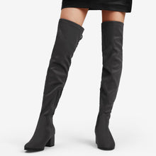 Load image into Gallery viewer, Grey Laurence Style For Fall Stretch Over The Knee Boots