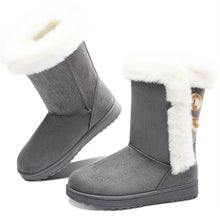 Load image into Gallery viewer, Grey Fashionable Winter Fur Lined Snow Boots