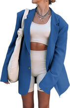 Load image into Gallery viewer, Fashionable Khaki Oversized Boxy Long Sleeve Lapel Blazer