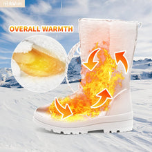 Load image into Gallery viewer, Winter Style Silver Side Zipper Lace Up Fur Snow Boots