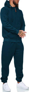 Men's Light Grey Long Sleeve Hoodie Long Sleeve 2pc Sweatsuit