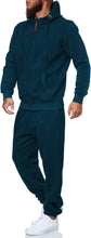 Load image into Gallery viewer, Men&#39;s Blue Long Sleeve Hoodie Long Sleeve 2pc Sweatsuit